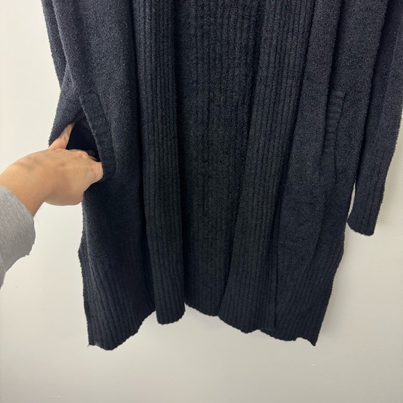 Barefoot Dreams CozyChic Lite Open Front Cardigan Black Women’s Size Petite M - Picture 5 of 10